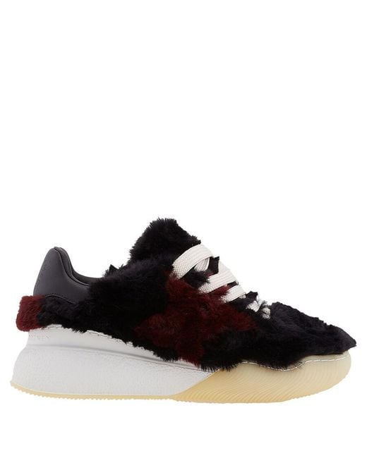 Stella McCartney Black Loop Shaggy Faux-Fur Sneakers