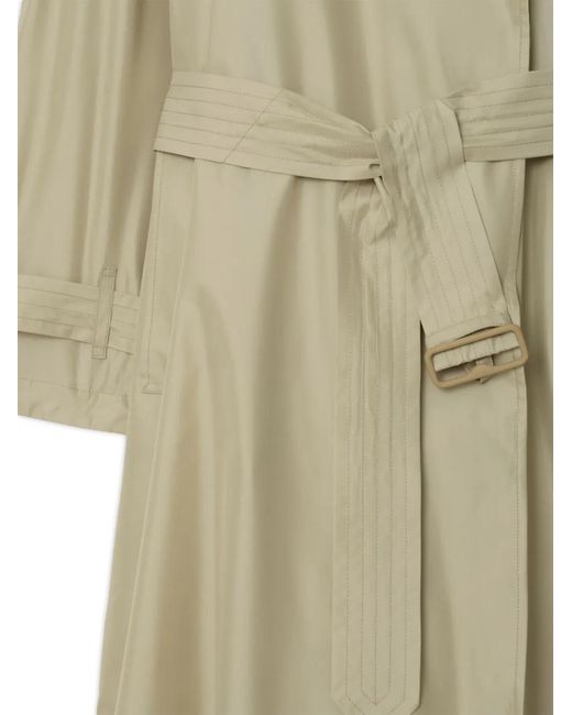 Burberry Natural Long Silk Belted Trench Coat, Brand Size 52 Us for men