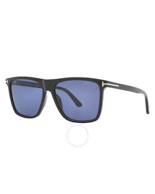 Tom Ford Fletcher Blue Browline Sunglasses Ft0832 01v 57 for men