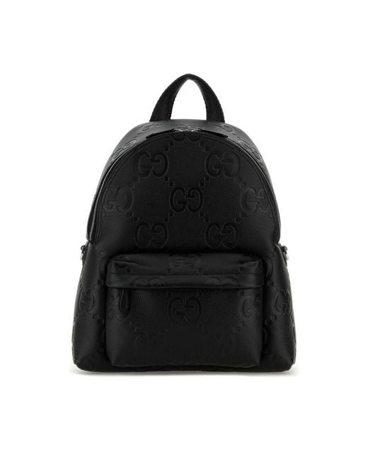 Gucci Black Jumbo Gg Leather Gg Backpack for men