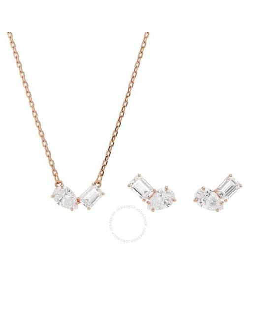 Swarovski Metallic Mesmera Pear Cut Rose-Tone Plated Set