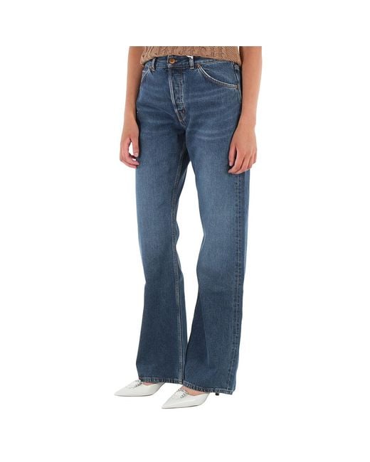 Chloé Blue Ladies Denim Flare Pinatubo Flared Jeans, Waist