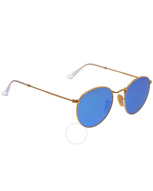 Ray-Ban Round Flash Lenses Blue Sunglasses