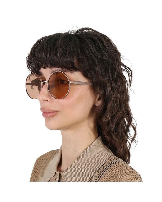 Alaïa Pink Azzedine Brown Round Sunglasses