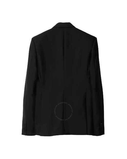 Burberry Black Double-Breasted Wool-Blend Blazer, Brand Size 48R (Us for men