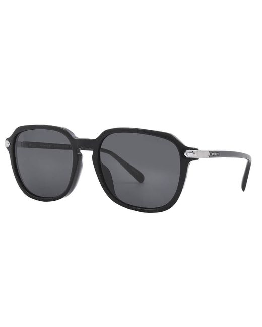 COACH Black Grey Square Sunglasses Hc8383u 500287 55 for men