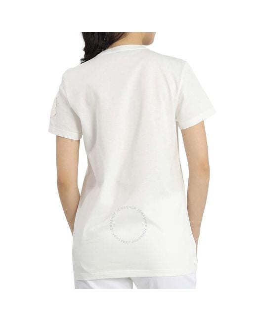 Moncler White Logo Patch Sleeve T-shirt