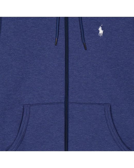 Polo Ralph Lauren Blue Double Knit Polo-Pony Hoodie for men
