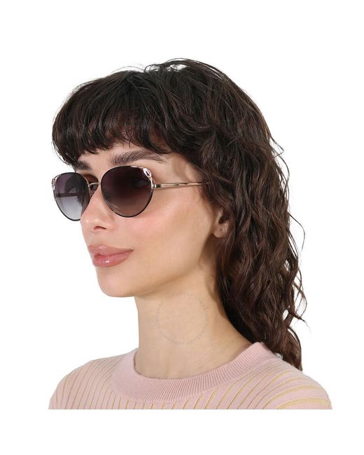 BVLGARI Brown Grey Gradient Cat Eye Sunglasses