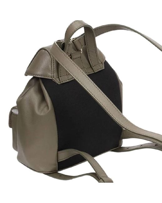 Furla Gray Mini Leather Flow Backpack
