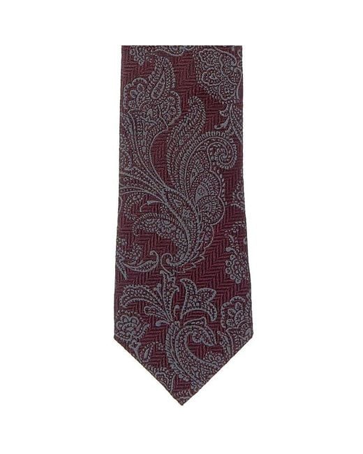 Brunello Cucinelli Purple Silk Blend Paisley Tie, One Size for men