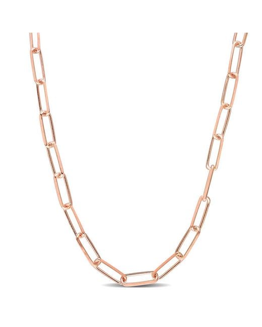 Amour Metallic 5Mm Diamond Cut Paperclip Chain Necklace