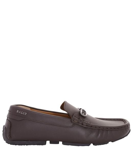 Bally Brown Ebano Pinter Leather Drivers, Brand Size 6 Us Size 7 for men
