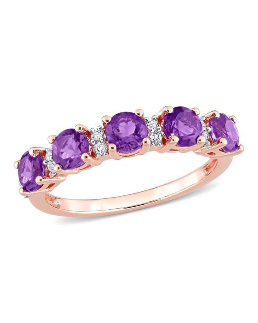Amour Purple 1 3/5 Ct Tgw Amethyst-Africa And Topaz Semi Eternity Ring for men