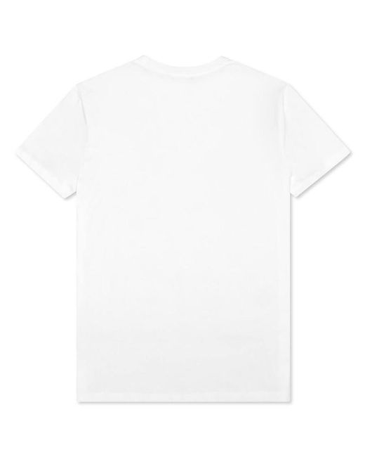 Balmain White Foil Logo Embossed T Shirt for men