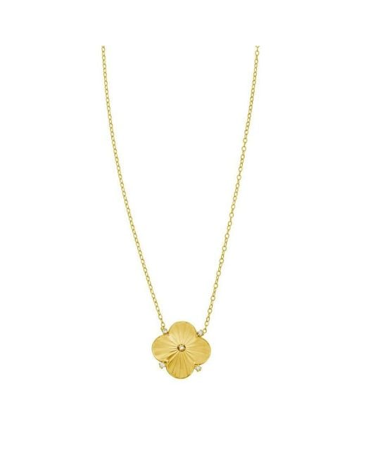 Tresorra Metallic 14K Diamond Clover Pendant Necklace