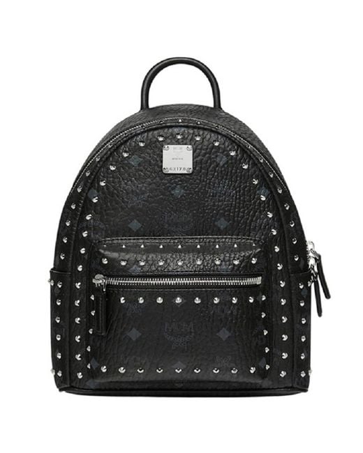 MCM Black Mini Visetos Stark Backpack for men