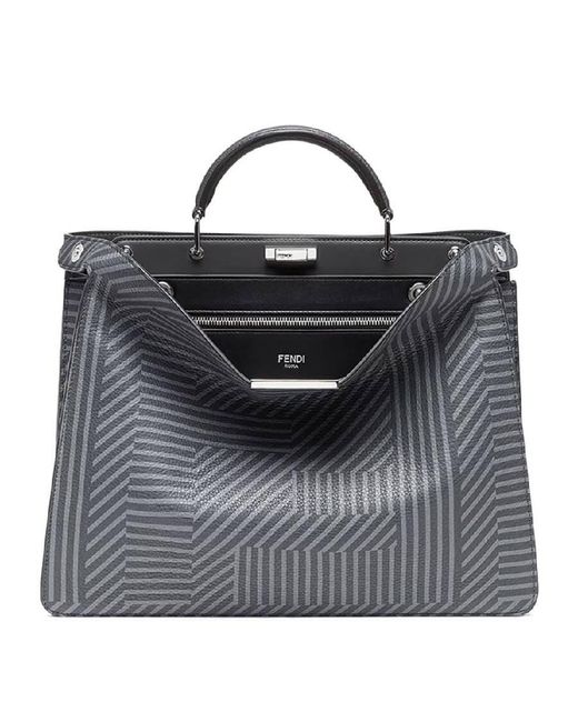 Fendi Black Detachable Strap Leather Bag for men
