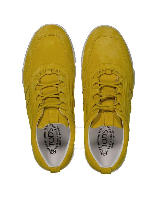 Tod's Yellow Suede Lace-up Low-top Sneakers for men