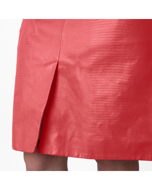Bally Pink River Leather Midi Skirt, Brand Size 40 Us