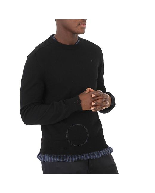 Maison Margiela Black Charcoal Distressed Wool Knit Sweater for men