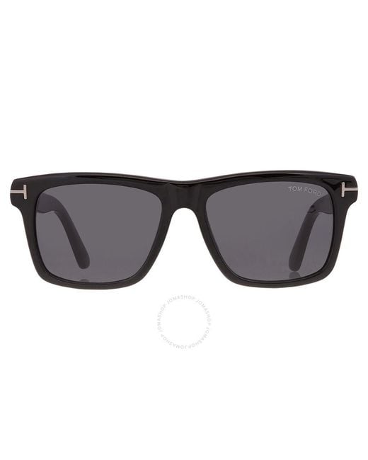 Tom Ford Black Buckley Smoke Square Sunglasses Ft0906-n 01a 56 for men