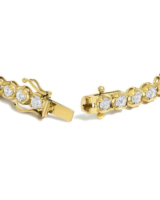 Haus of Brilliance Metallic 14K 5.0 Cttw Diamond Scalloped Link Tennis Bracelet