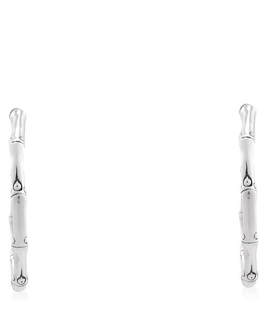 John Hardy White Bamboo Medium Hoop Earrings