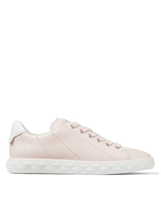 Jimmy Choo Pink Diamond Light/F Nappa Low-Top Trainers, Brand Size 34.5 Us