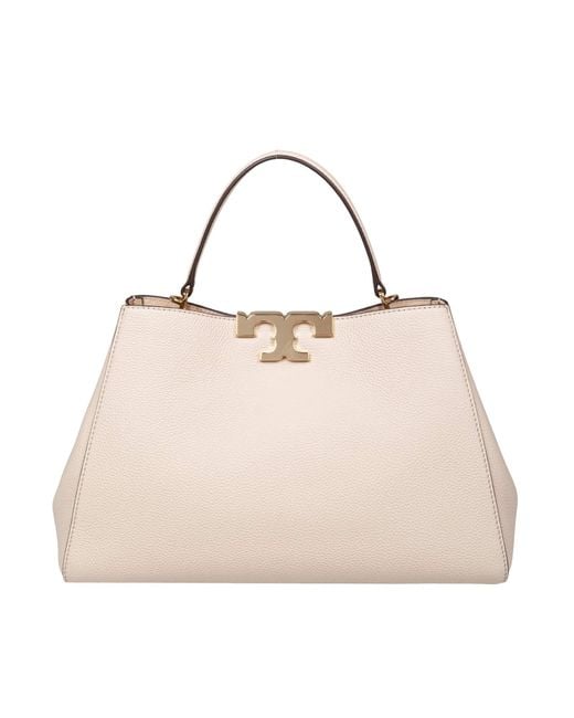 Tory Burch Natural Eleanor Satchel Leather Bag