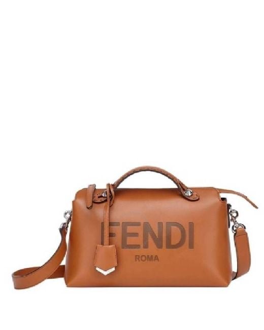 Fendi Brown Roma Logo By The Way Leather Bag