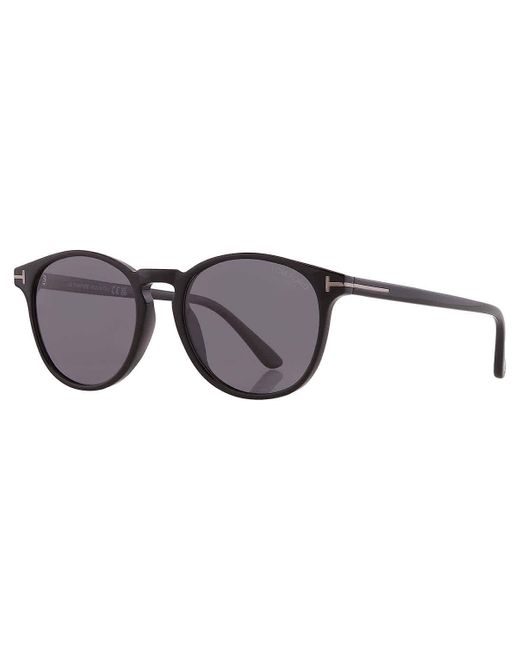 Tom Ford Metallic Lewis Polarized Smoke Oval Sunglasses Ft1097-n 01d 53 for men