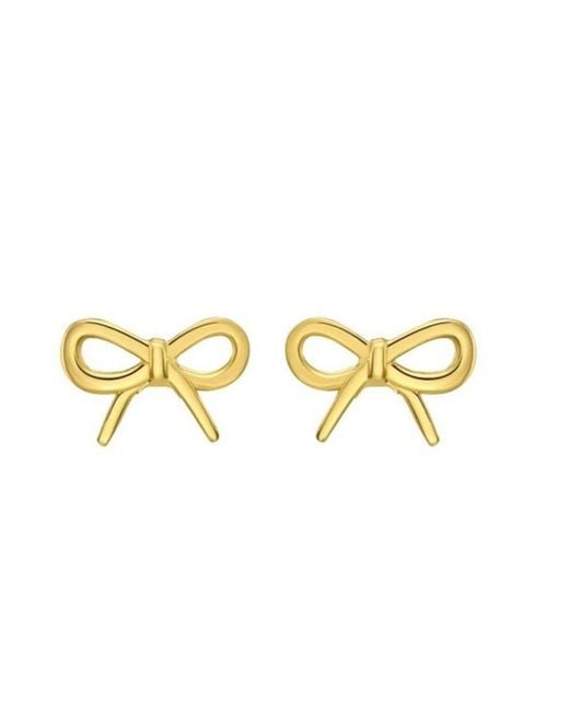 Tresorra Metallic 14K Small Bow Stud Earrings