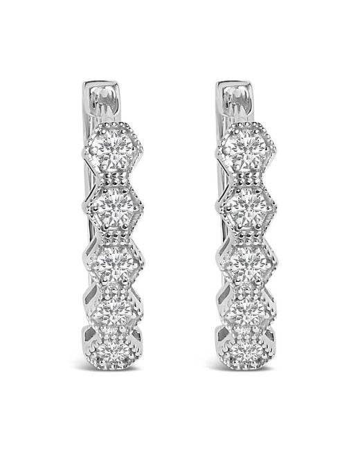 Haus of Brilliance Metallic 14K 1/2 Cttw Diamond Earring Zig-Zagging Geometric Hoop Earrings (G-H Color, Si1-Si2)