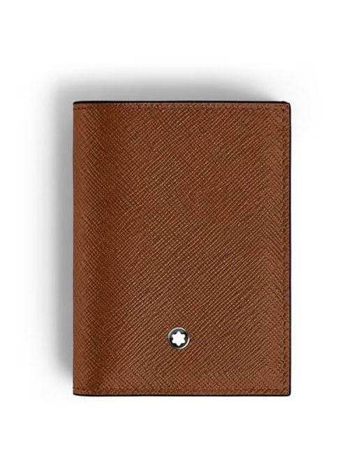 Montblanc Brown Sartorial 4Cc Leather Mini Wallet for men