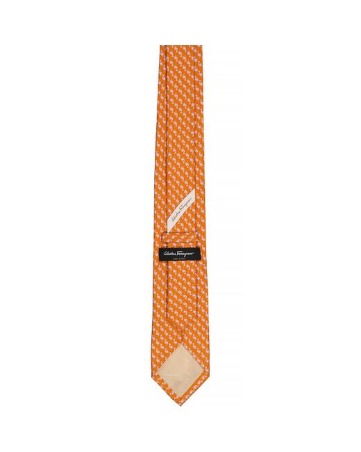 Ferragamo Hibiscus Flamingo Print Silk Tie in Orange for Men Lyst