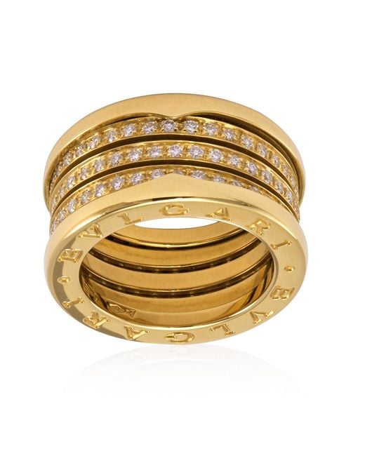 BVLGARI Metallic Ladies 18Kt Diamond Pave Ring, Brand for men