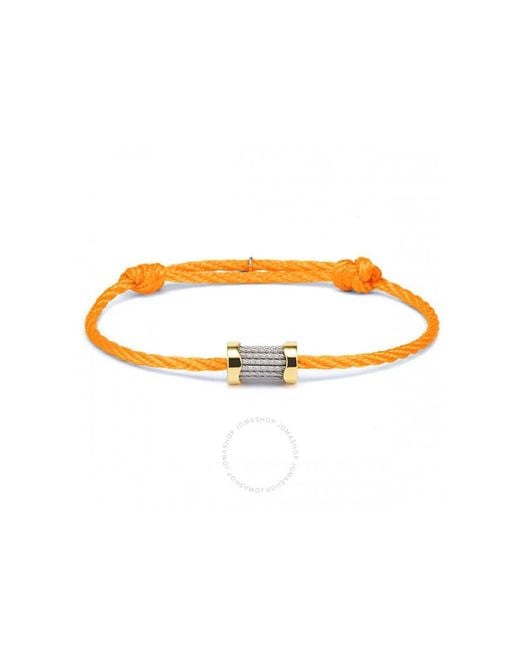 Charriol Forever Waves Charms Orange String And Yellow Gold Pvd Steel Bracelet