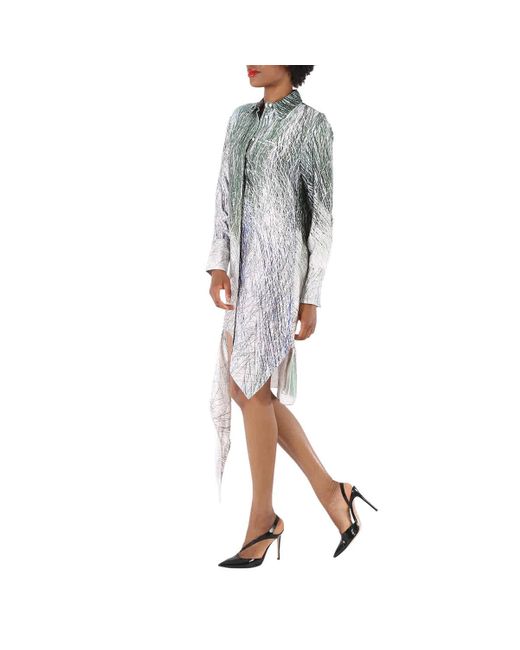 Off-White c/o Virgil Abloh Multicolor Spiral Asymmetric Shirt Dress