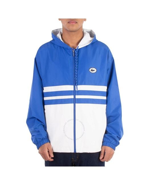 Lacoste Blue Colorblock Hooded Windbreaker Jacket, Brand Size 52 Us for men