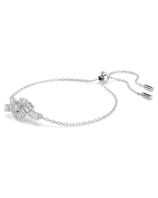 Swarovski Metallic Matrix Rhodium Plated Baguette Cut Bracelet for men