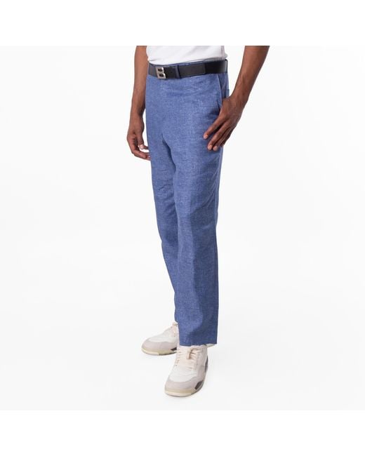 Boss Blue C-Genius Micro Patterned Slim Fit Pants, Brand Size 56 (Us for men