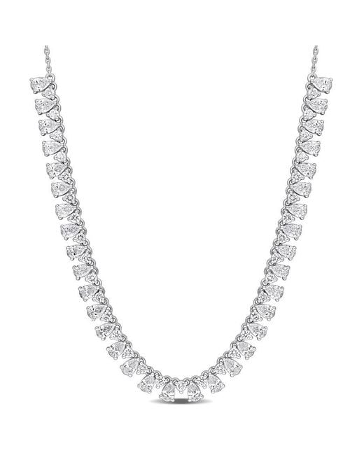Created Forever Metallic 4 1/5 Ct Tw Pear-Shaped And Round-Cut Lab-Grown Diamond Necklace