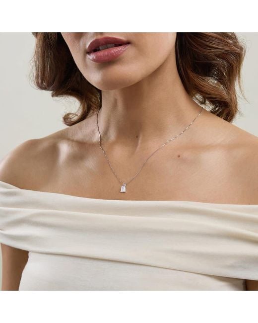 Brilliant Diamond White 1 Carat Emerald Lab Grown Diamond Solitaire Pendant