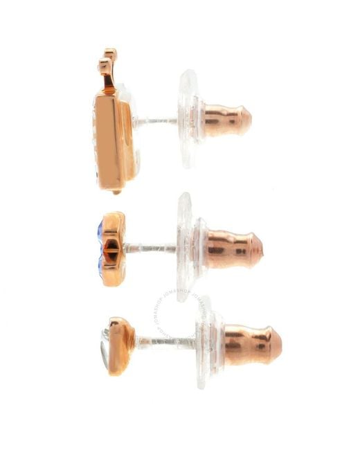 Swarovski Pink Play Stud Asymmetrical Earrings, Set (5)