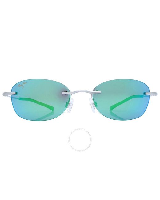 Maui Jim Blue Aki Aki Mauigreen Oval Sunglasses Gm333-17m 50
