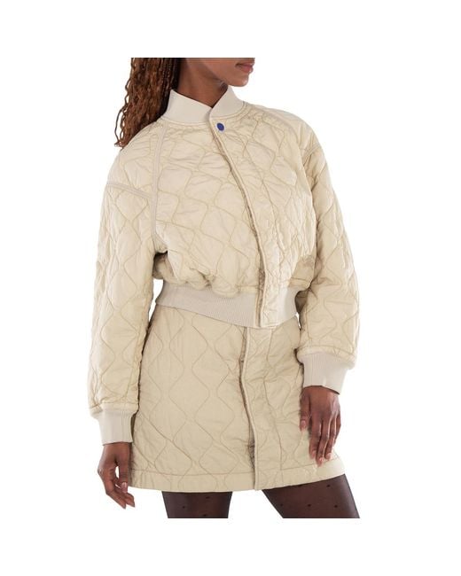 Burberry Natural Ladies Quilted Bomber Jacket