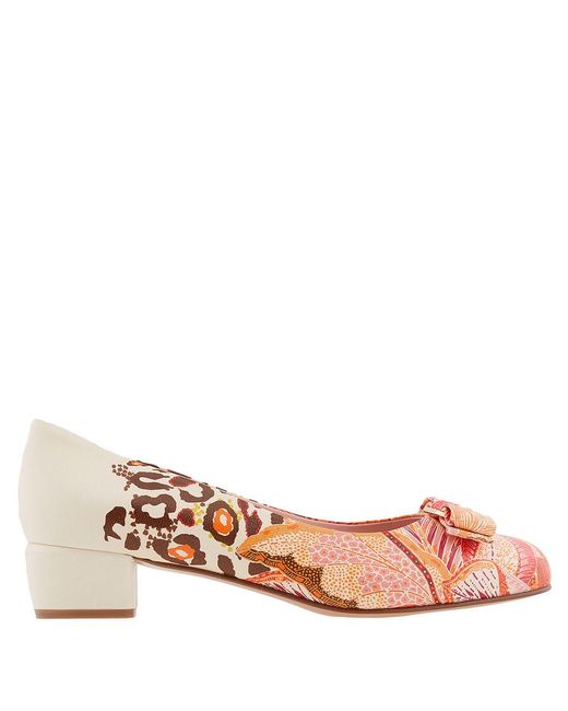 Ferragamo Pink Salvatore Ladies Batik Print Vara Bow Pump Shoe