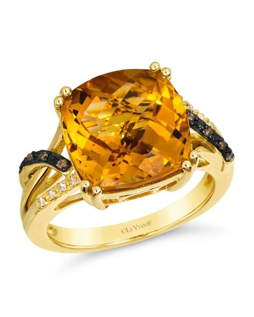 Le Vian Metallic Ladies Semi Precious Ring Featuring 6 3/4 Cts. Cinnamon Citrine Set
