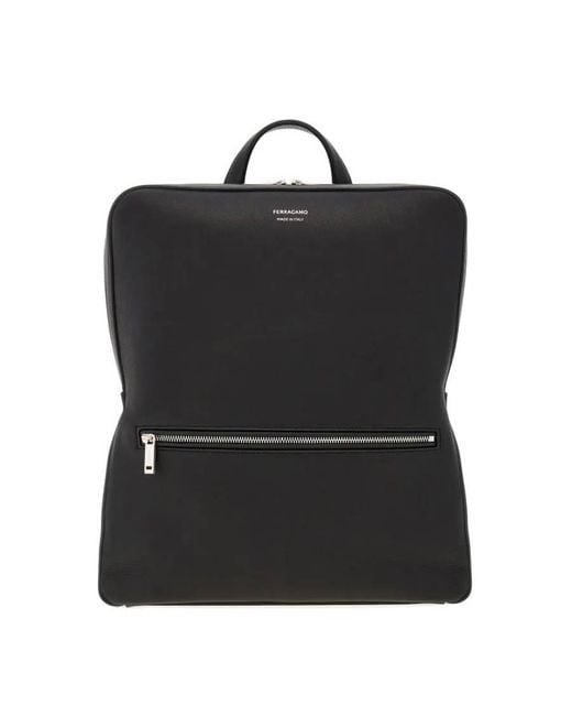 Ferragamo Black New Leather Backpack for men